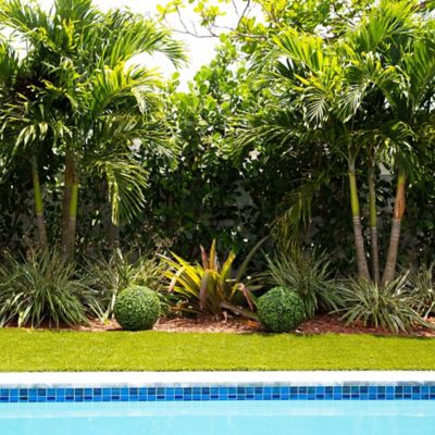 Image showing 5 th Nearly Natural 14 in. Artificial Boxwood Ball Topiary with Integrated Ground Stake, UV Resistant, Indoor/Outdoor, 2 pc.