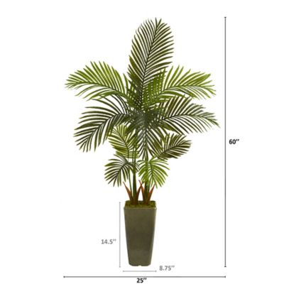 Image showing  5 ft. Artificial Areca Palm Tree in Green Planter