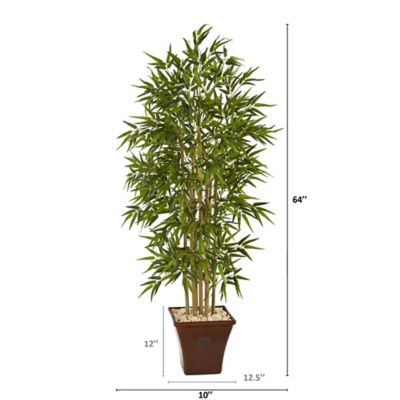 Image showing  64 in. Artificial Bamboo Tree in Brown Planter