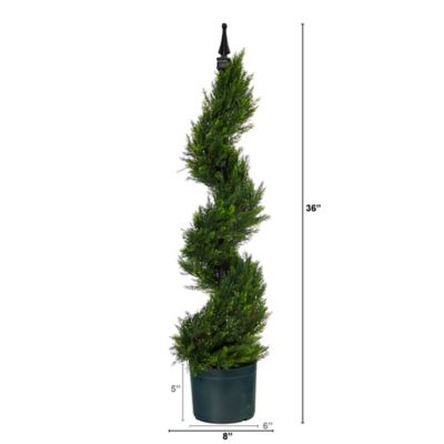 Image showing  3 ft. Artificial Cypress Spiral Topiary Tree