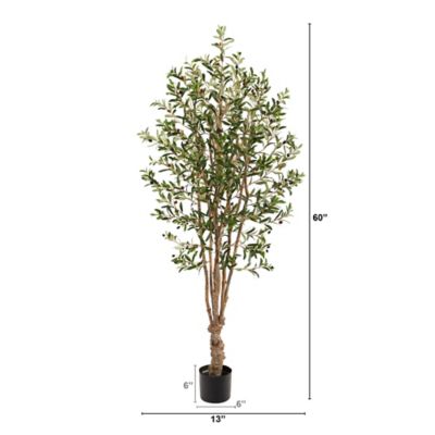 Image showing  5 ft. Artificial Olive Tree with 1,656 Leaves