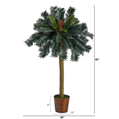 Image showing  5 ft. Artificial Sago Palm Tree in Basket
