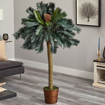 Image showing  5 ft. Artificial Sago Palm Tree in Basket
