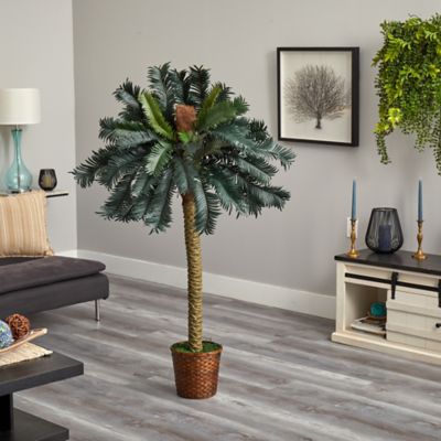 Image showing  5 ft. Artificial Sago Palm Tree in Basket