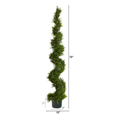 Image showing  6 ft. Artificial Cypress Spiral Topiary Tree