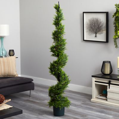 Image showing  6 ft. Artificial Cypress Spiral Topiary Tree