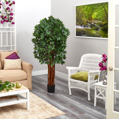 Image showing  5.5 ft. Artificial Lychee Tree with Natural Trunk