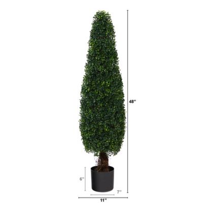 Image showing  4 ft. Artificial Boxwood Topiary Tree, UV Resistant, Indoor/Outdoor