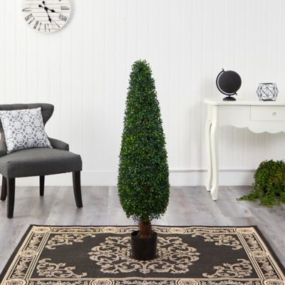 Image showing  4 ft. Artificial Boxwood Topiary Tree, UV Resistant, Indoor/Outdoor