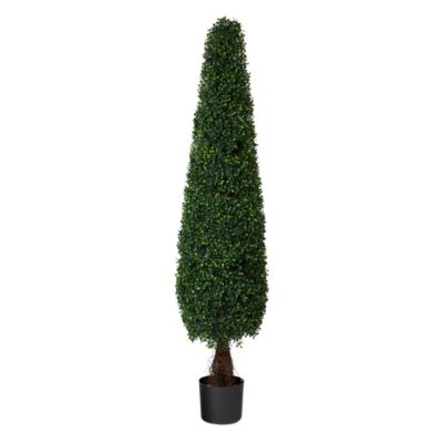 Nearly Natural 5 ft. Artificial Boxwood Topiary Tree, UV Resistant, Indoor/Outdoor