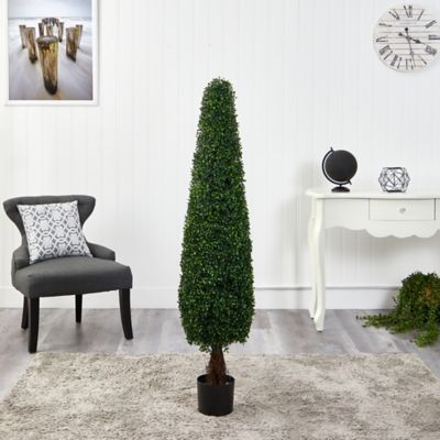 Image showing  5 ft. Artificial Boxwood Topiary Tree, UV Resistant, Indoor/Outdoor