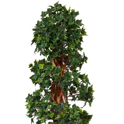 Image showing  5.5 ft. Artificial English Ivy Topiary Spiral Tree, UV Resistant, Indoor/Outdoor