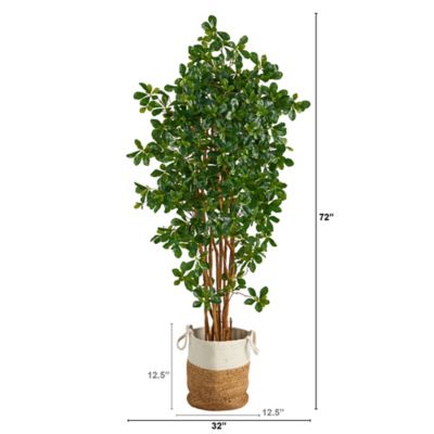 Image showing  6 ft. Artificial Black Olive Tree in Handmade Natural Jute and Cotton Planter