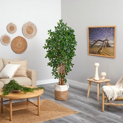 Image showing  6 ft. Artificial Black Olive Tree in Handmade Natural Jute and Cotton Planter