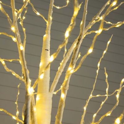 Image showing  3 ft. Pre-Lit Artificial White Birch Tree with 92 Warm White LED Lights