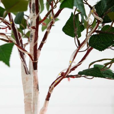 Image showing  5 ft. Pre-Lit Artificial Birch Tree with 180 Warm White LED Lights