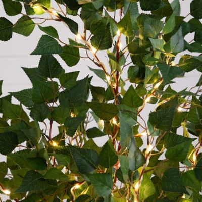 Image showing  5 ft. Pre-Lit Artificial Birch Tree with 180 Warm White LED Lights