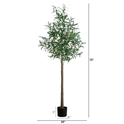 Image showing  6 ft. Pre-Lit Artificial Olive Tree with 300 Warm White LED Lights