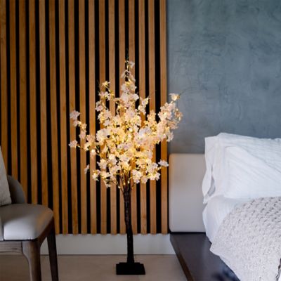 Image showing 5 th Nearly Natural 4 ft. Pre-Lit Artificial Cherry Blossom Tree with 210 Warm White LED Lights