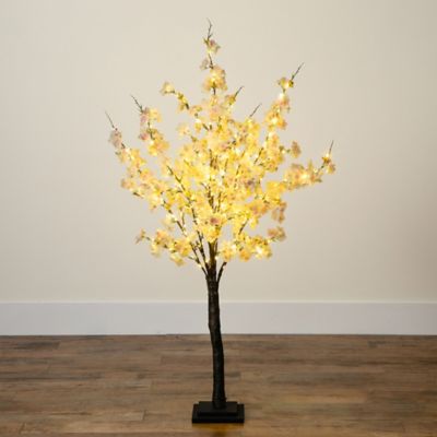 Image showing 6 th Nearly Natural 4 ft. Pre-Lit Artificial Cherry Blossom Tree with 210 Warm White LED Lights