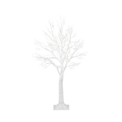 Nearly Natural 4 ft. Pre-Lit Artificial White Twig Tree with 160 Warm White LED Lights