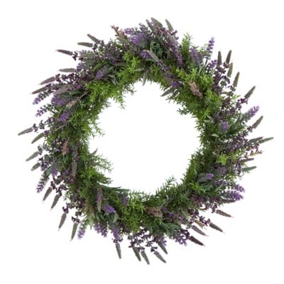 Nearly Natural 24 in. Artificial Lavender Wreath