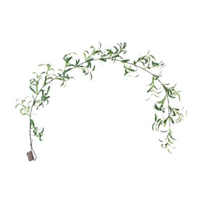 Nearly Natural 6.5 ft. Pre-Lit Artificial Olive Garland with 100 Warm White LED Lights