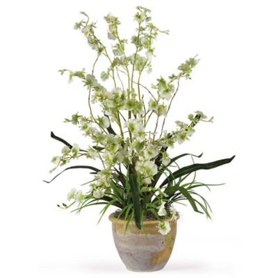 Nearly Natural 26 in. Artificial Dancing Lady Silk Orchid Arrangement