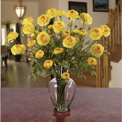 Image showing  24 in. Artificial Ranunculus Liquid Illusion Silk Flower Arrangement