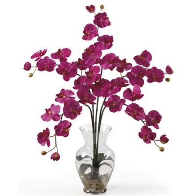 Nearly Natural 31 in. Artificial Phalaenopsis Liquid Illusion Silk Flower Arrangement, Pink