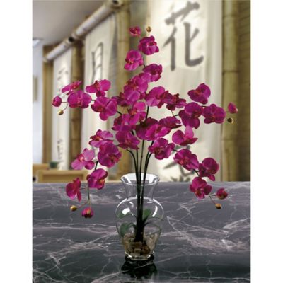 Image showing  31 in. Artificial Phalaenopsis Liquid Illusion Silk Flower Arrangement, Pink
