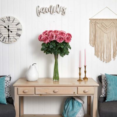 Image showing  31 in. Artificial Fancy Rose Silk Flower Arrangement, White, 1219-PK