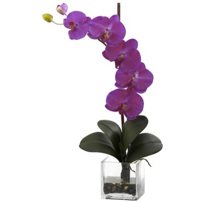 Nearly Natural 26 in. Artificial Giant Phalaenopsis Orchid with Vase Arrangement