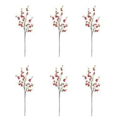 Image showing  38 in. Artificial Cherry Blossom Flower, 6 pc., Red