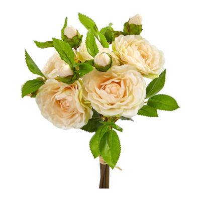 Image showing  11 in. Artificial Camellia Flower Bouquet, 4 pc.