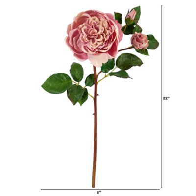 Image showing  22 in. Artificial Rose Flower, 6 pc., Purple, 2305-S6-LV
