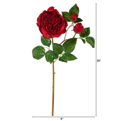 Image showing  22 in. Artificial Rose Flower, 6 pc., Red
