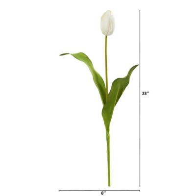 Image showing  23 in. Artificial White Dutch Tulip Flower, 12 pc.