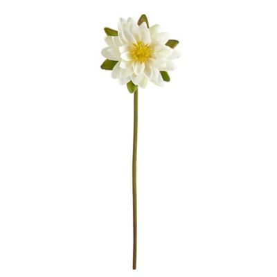 Nearly Natural Artificial 28 in. Lotus Flowers, White, 4 pc.