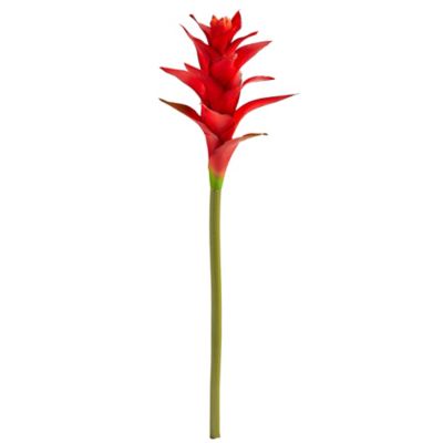 Nearly Natural 23 in. Artificial Star Bromeliad Flower, 6 pc.
