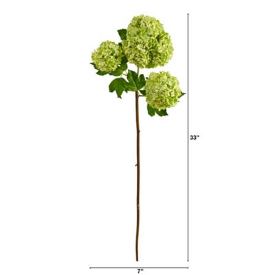 Image showing  33 in. Artificial Snowball Hydrangea Flower, 2 pc., Green