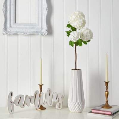 Image showing  33 in. Artificial Snowball Hydrangea Flower, 2 pc., White