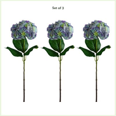 Image showing  30 in. Artificial Hydrangea Flower Stems, 3 pc., Blue