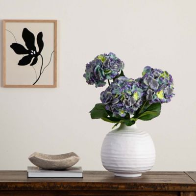 Image showing 7 th Nearly Natural 30 in. Artificial Hydrangea Flower Stems, 3 pc., Blue