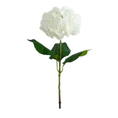 Nearly Natural 30 in. Artificial Hydrangea Flower Stems, 3 pc., White