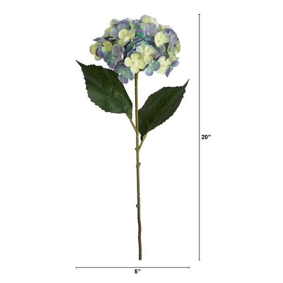 Image showing  20 in. Artificial Hydrangea Flower Stems, 3 pc., Blue