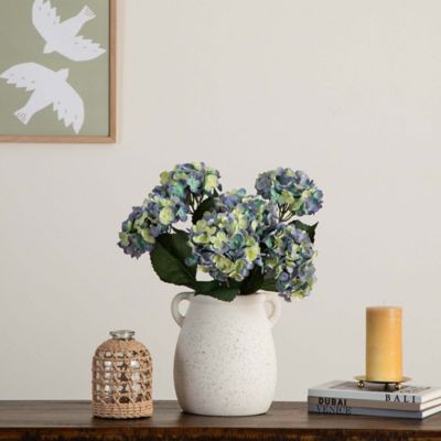 Image showing 6 th Nearly Natural 20 in. Artificial Hydrangea Flower Stems, 3 pc., Blue