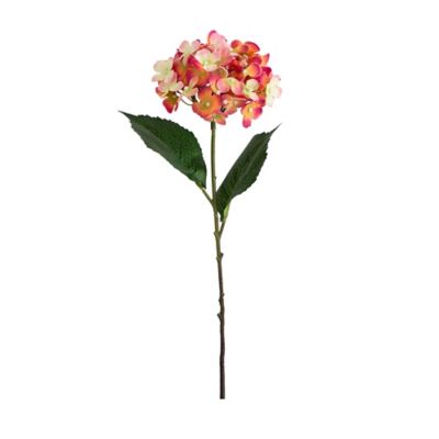Nearly Natural 20 in. Artificial Hydrangea Flower Stems, 3 pc., Pink