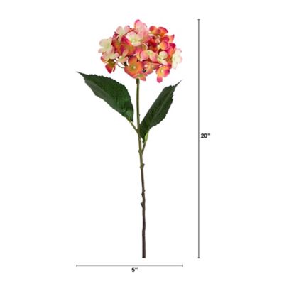 Image showing  20 in. Artificial Hydrangea Flower Stems, 3 pc., Pink