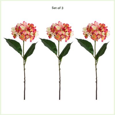 Image showing  20 in. Artificial Hydrangea Flower Stems, 3 pc., Pink